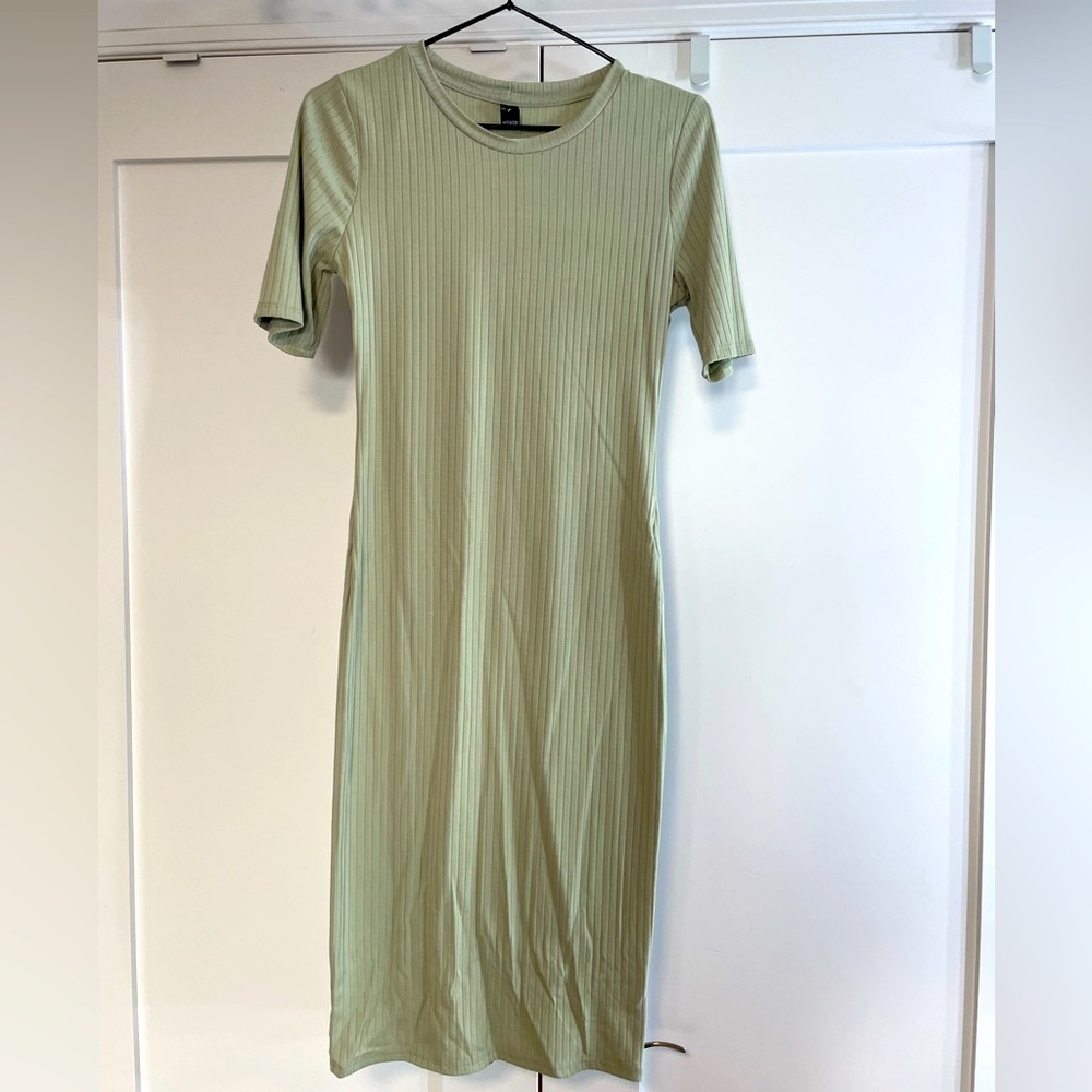Mint Green Ribbed Dress